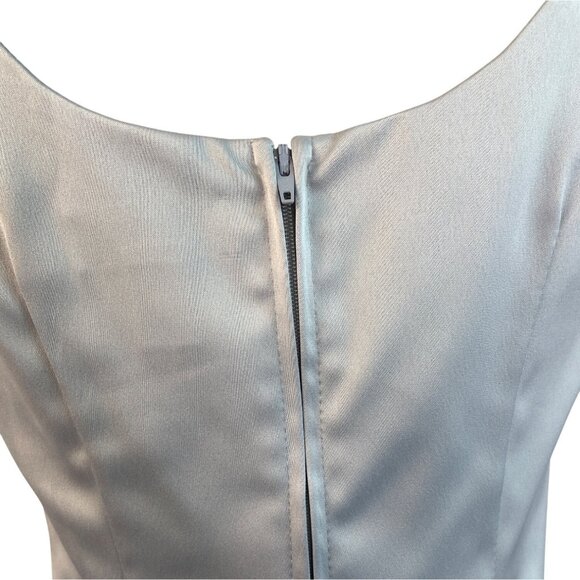 JS Collections Womens Silver Lace Jacket & Tiered Satin Skirt Formal Set Sz 2 - Picture 11 of 16